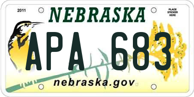 NE license plate APA683