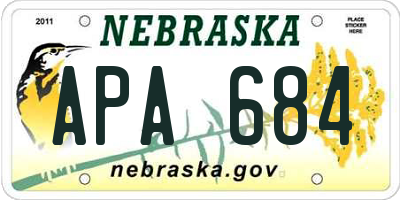 NE license plate APA684