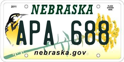 NE license plate APA688