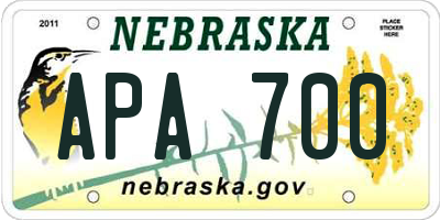 NE license plate APA700