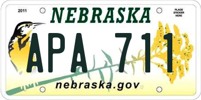 NE license plate APA711