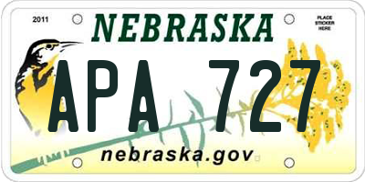 NE license plate APA727