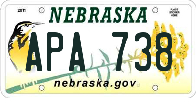 NE license plate APA738