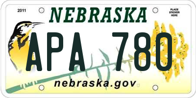 NE license plate APA780