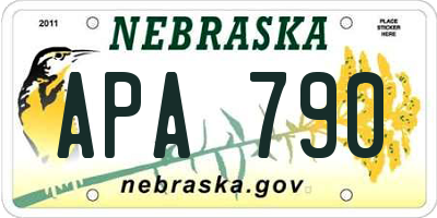 NE license plate APA790