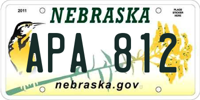 NE license plate APA812