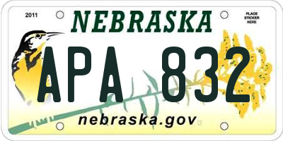 NE license plate APA832