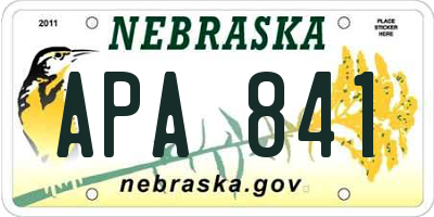 NE license plate APA841