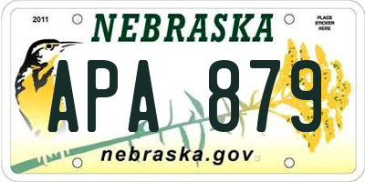 NE license plate APA879