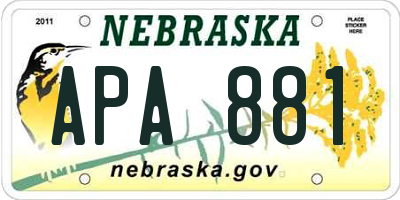 NE license plate APA881