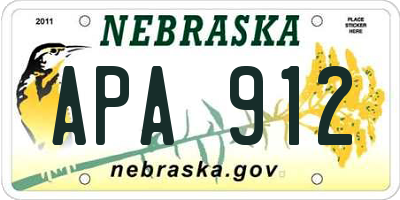 NE license plate APA912