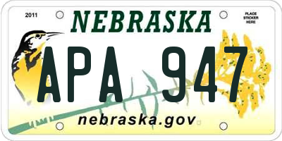 NE license plate APA947