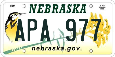NE license plate APA977