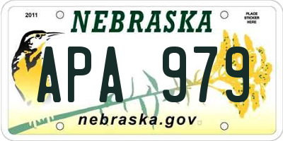 NE license plate APA979