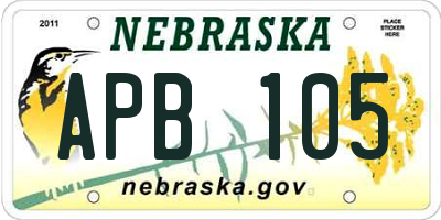 NE license plate APB105