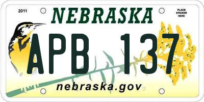 NE license plate APB137