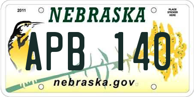 NE license plate APB140