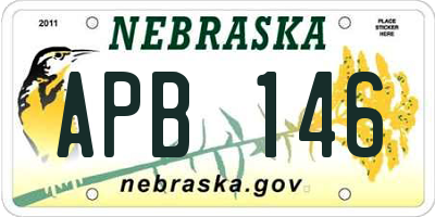 NE license plate APB146