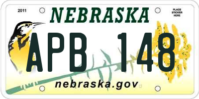 NE license plate APB148