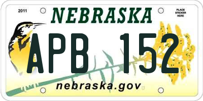 NE license plate APB152