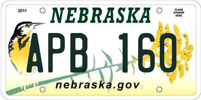 NE license plate APB160