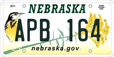 NE license plate APB164