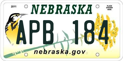 NE license plate APB184