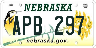 NE license plate APB297