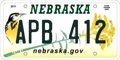 NE license plate APB412