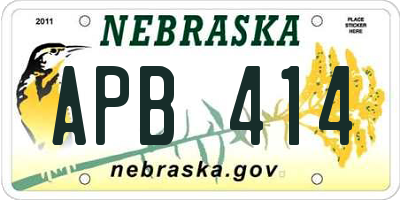 NE license plate APB414