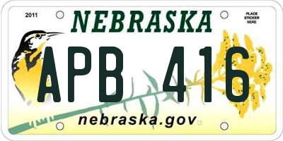 NE license plate APB416