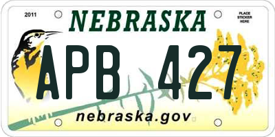 NE license plate APB427