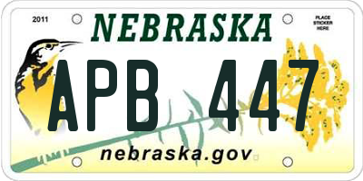 NE license plate APB447