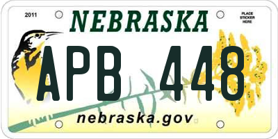 NE license plate APB448