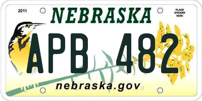 NE license plate APB482
