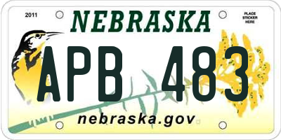 NE license plate APB483