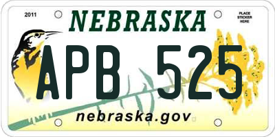NE license plate APB525