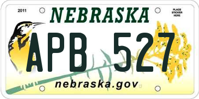 NE license plate APB527
