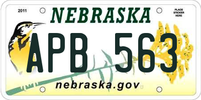 NE license plate APB563