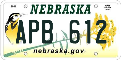 NE license plate APB612