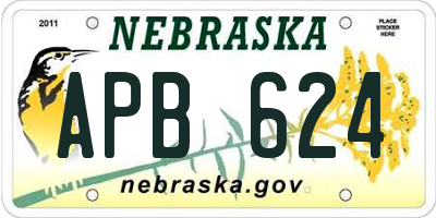 NE license plate APB624