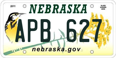 NE license plate APB627