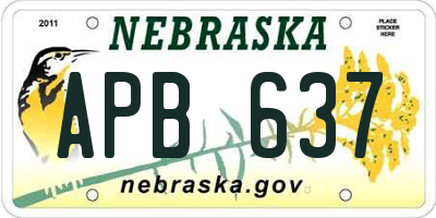 NE license plate APB637