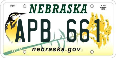 NE license plate APB661