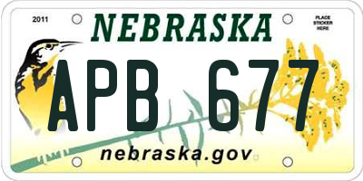 NE license plate APB677