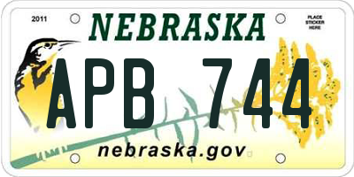 NE license plate APB744