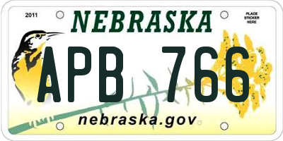 NE license plate APB766