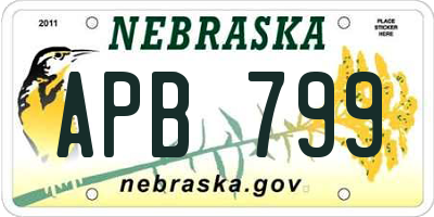 NE license plate APB799