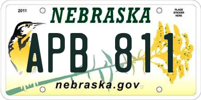 NE license plate APB811