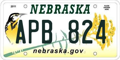 NE license plate APB824